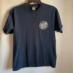 Santa Cruz Skateboards Navy Tee with Plumeria Logo